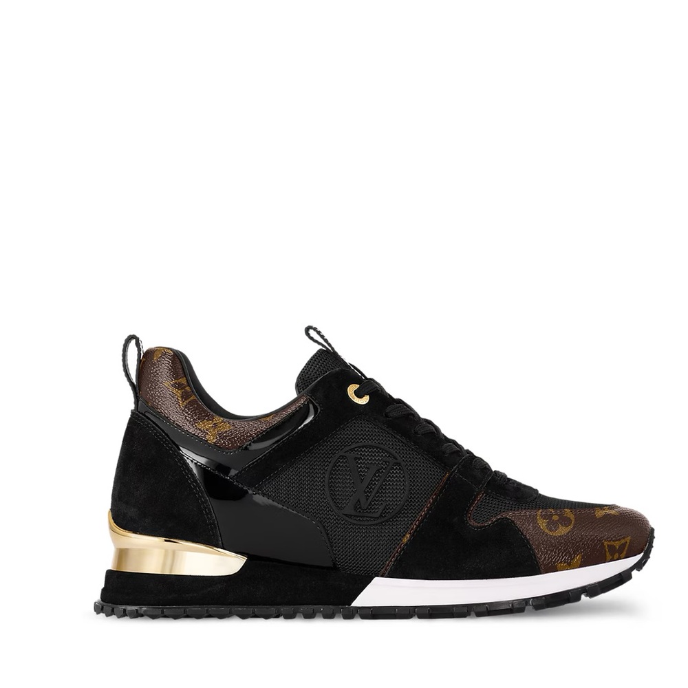 Louis Vuitton Black and Gold Monogram Sneakers